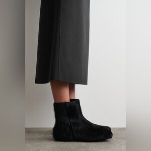 Pony Hair- Effect leather sock boots